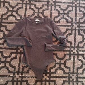 Aritzia Charcoal Long Sleeve Bodysuit